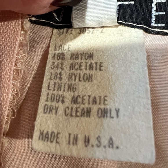 80s/90s Vintage Expo Nite Light Pink Lace Body Con Dress Size 10 - Picture 6 of 6